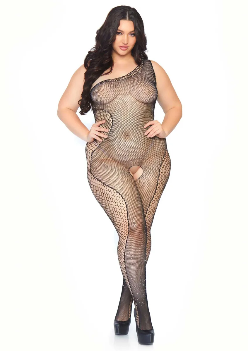 Plus bodystocking so sieťovaným akcentom