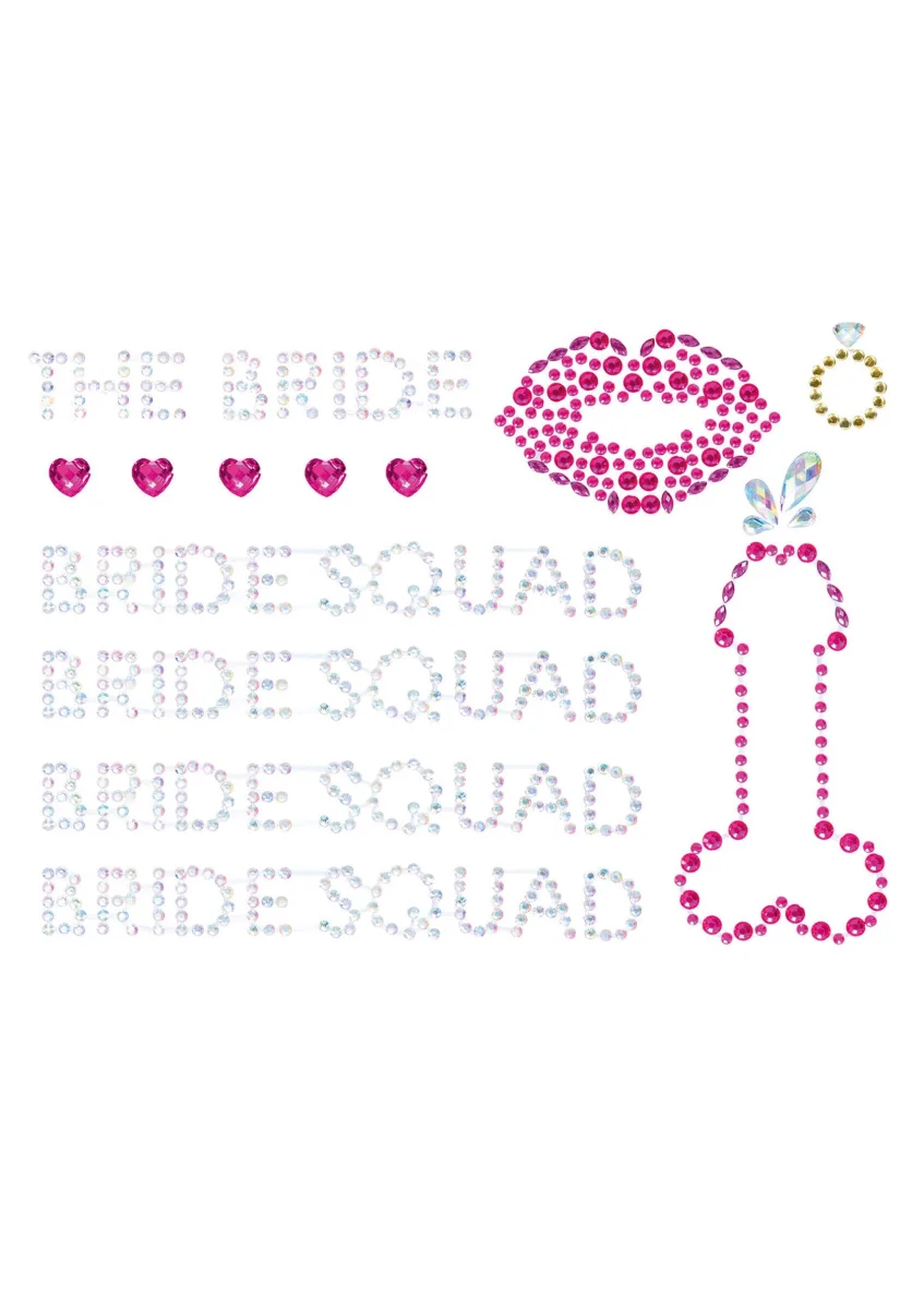 Samolepiace telové šperky Bride Squad