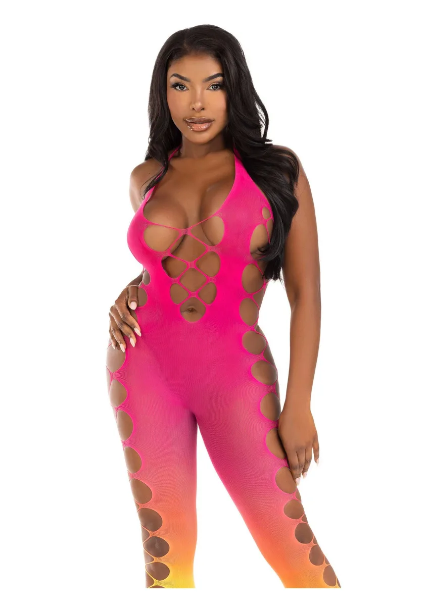 Body bez nôh s imitáciou šnurovania v ombré farbe