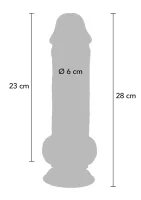 Luxusné hrubé dildo s dvojitou hustotou TPE 28 cm — obrázok 4