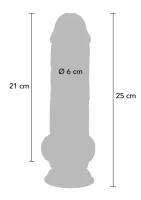 Luxusné hrubé dildo s dvojitou hustotou TPE 25 cm — obrázok 4