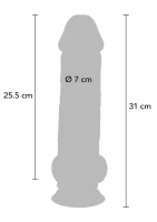 Luxusné hrubé dildo s dvojitou hustotou TPE 31 cm — obrázok 4